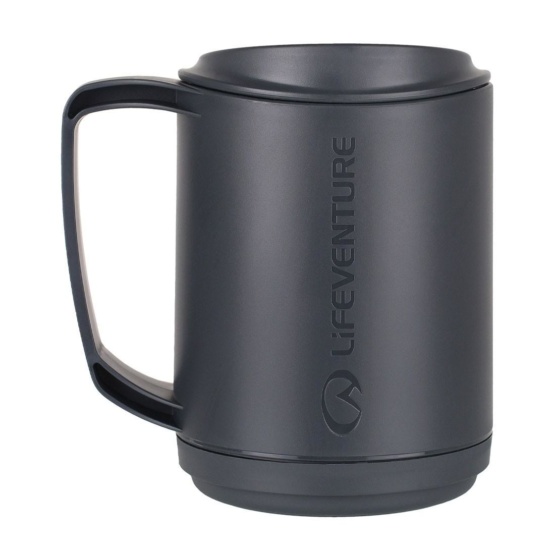 Lifeventure plastový hrnek Ellipse s dvojitou stěnou 350 ml šedý