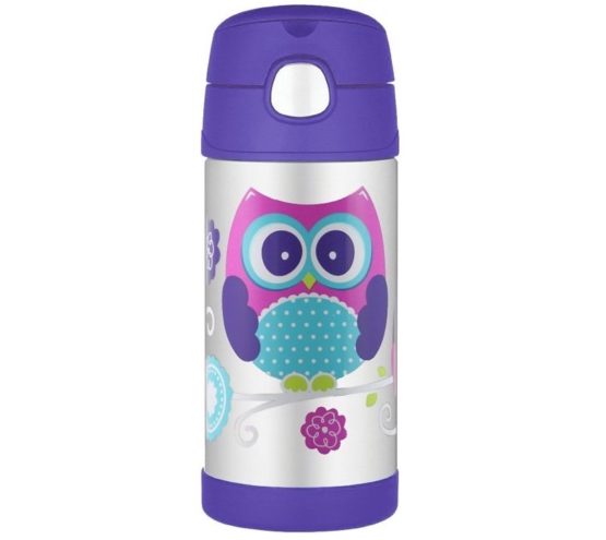 Thermos termoska pro děti s brčkem sova 355 ml