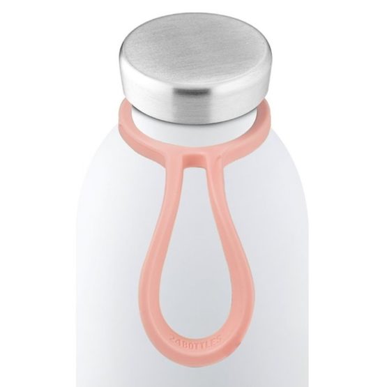 24Bottles růžové silikonové poutko na láhev
