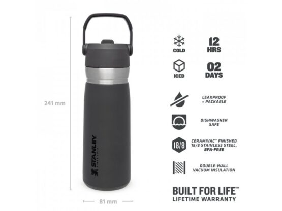 Stanley vakuová láhev GO FLIP STRAW 650 ml tmavě šedá - Image 3